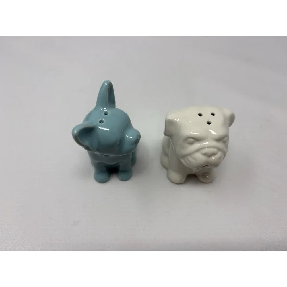 French Bulldog Shakers Salt Pepper Blue White Ceramic Dog Threshold Target